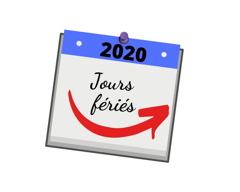 Les jours fériés pour l’année 2020